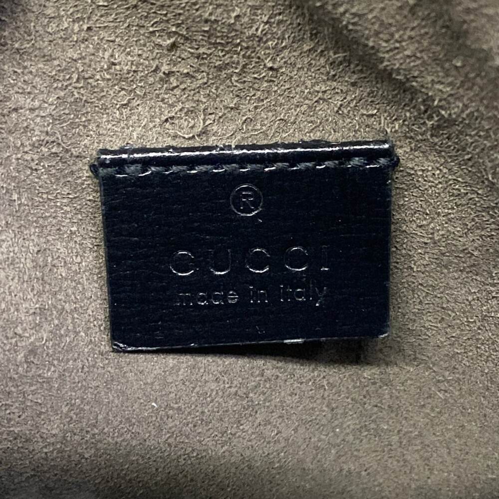 Gucci GG Plus GG Supreme/Interlocking G Shoulder Bag 672952 Black Dark Gray PVC - Picture 9 of 15